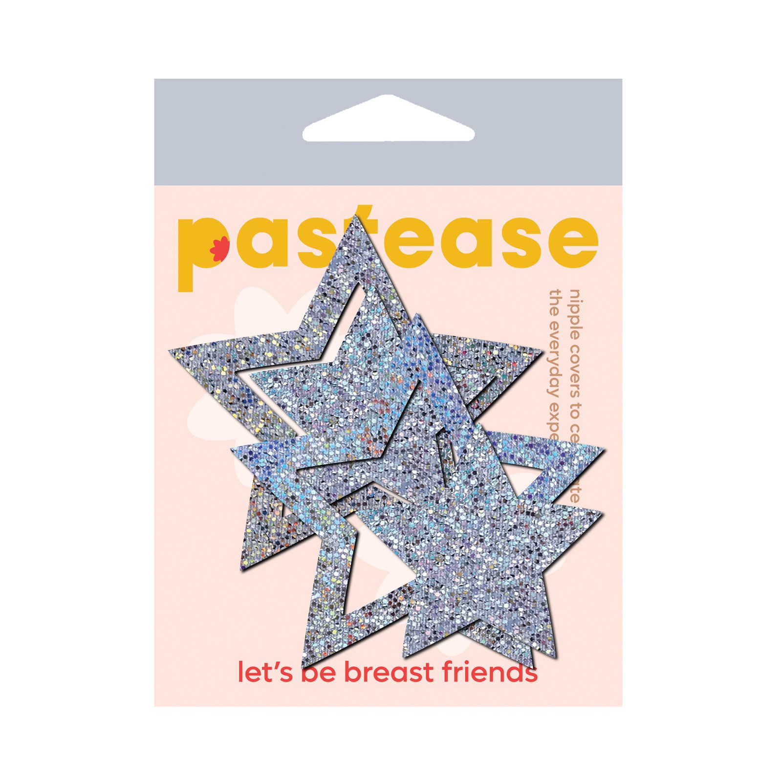 Pastease Glitter Peek a Boob Stars Silver