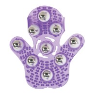 Purple Roller Balls Massage Glove for Intense Relief