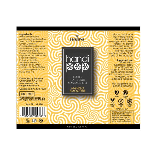 Handipop Mango Smoothie Massage Gel 4.2 oz