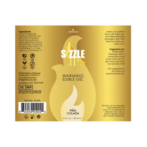 Sizzle Lips Warming Gel Pina Colada Flavor