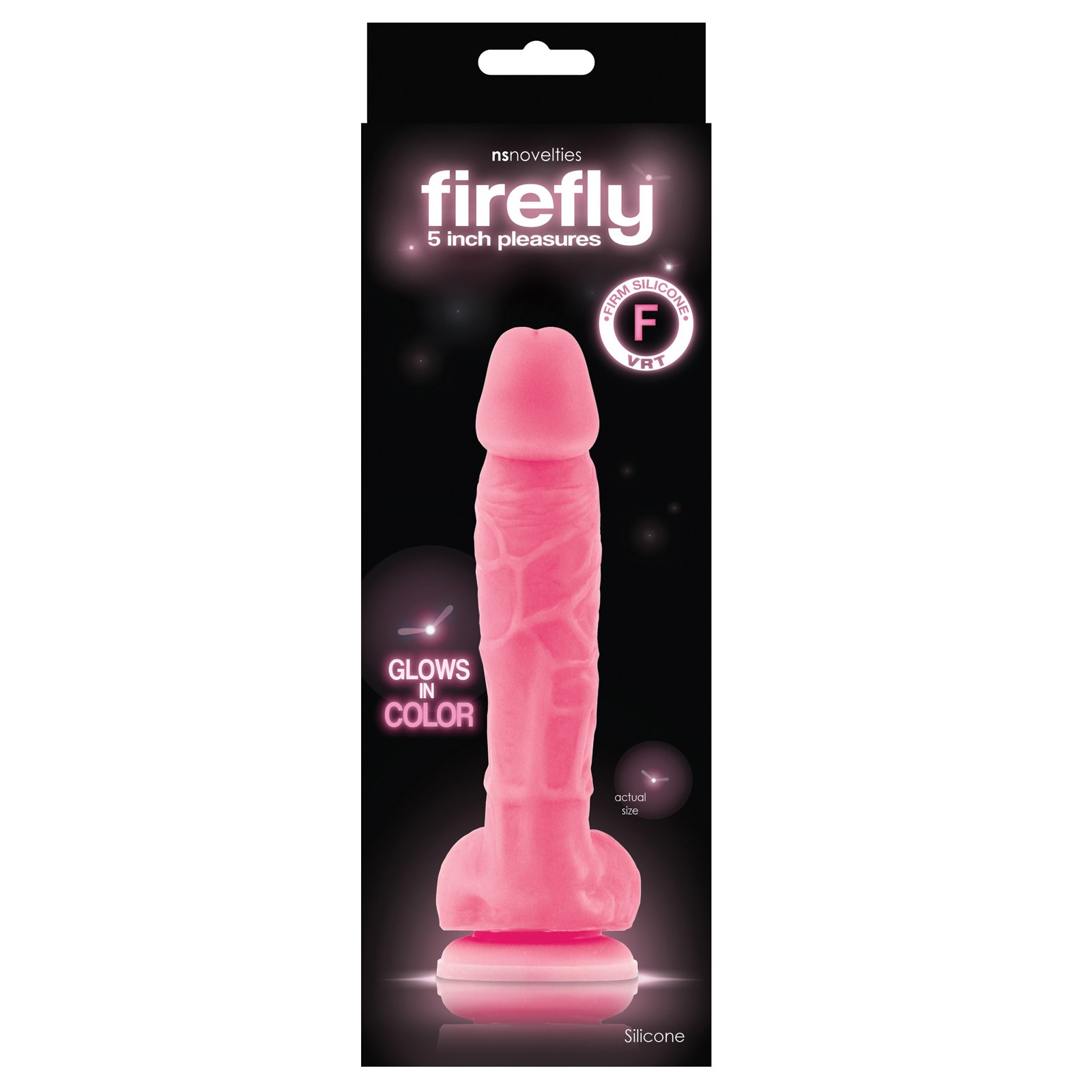 Dildo Rosa que Brilla en la Oscuridad de 5 Pulgadas Firefly