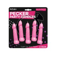 Velas de Fiesta Pecker - Paquete de 5