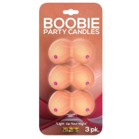 Boobie Party Candles - Pack of 3