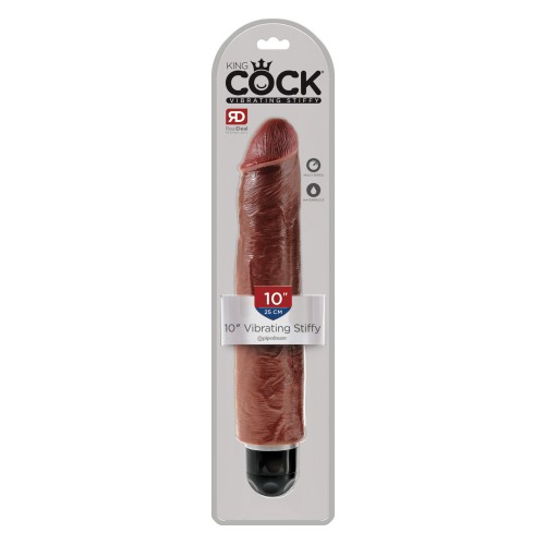 King Cock 10" Vibrating Stiffy Brown