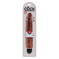 King Cock 10" Vibrating Stiffy Brown