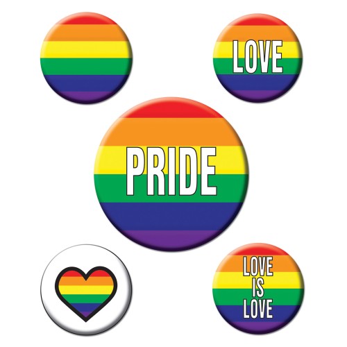 Pride Party Rainbow Buttons Set