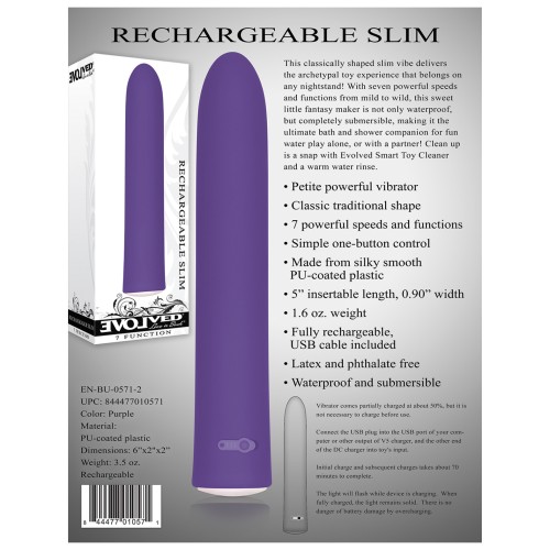 Vibrador Recargable Slim Evolved Love is Back - Diseño Clásico