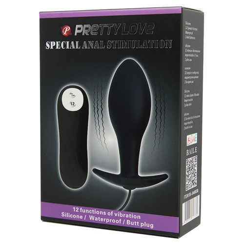 Pretty Love Vibrating Bulb Butt Plug Black