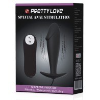 Pretty Love Vibrating Penis Shaped Butt Plug - Black