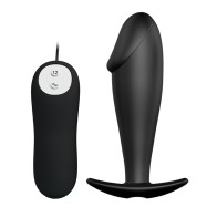 Pretty Love Vibrating Penis Shaped Butt Plug - Black