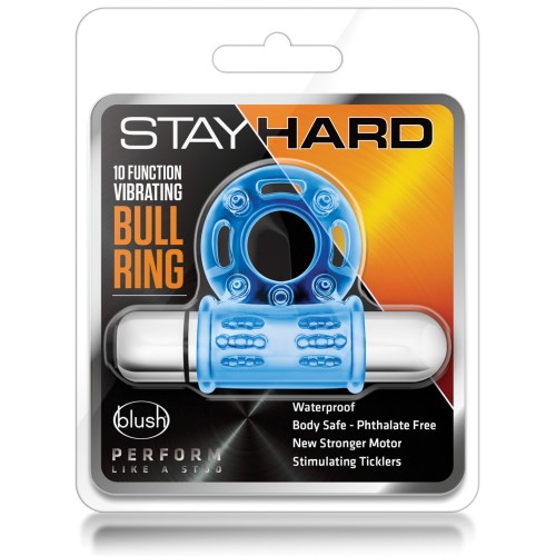 Anillo Vibrante Mega Stay Hard de Blush - Azul