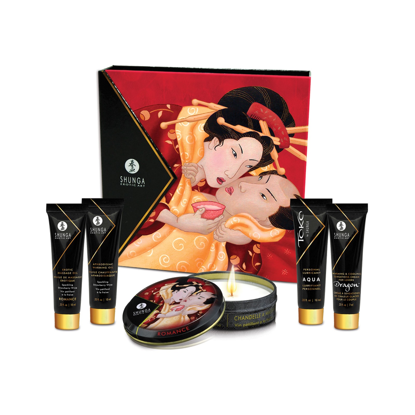 Set de Regalo de Lujo Geisha's Secret de Shunga - Vino Espumoso de Fresa