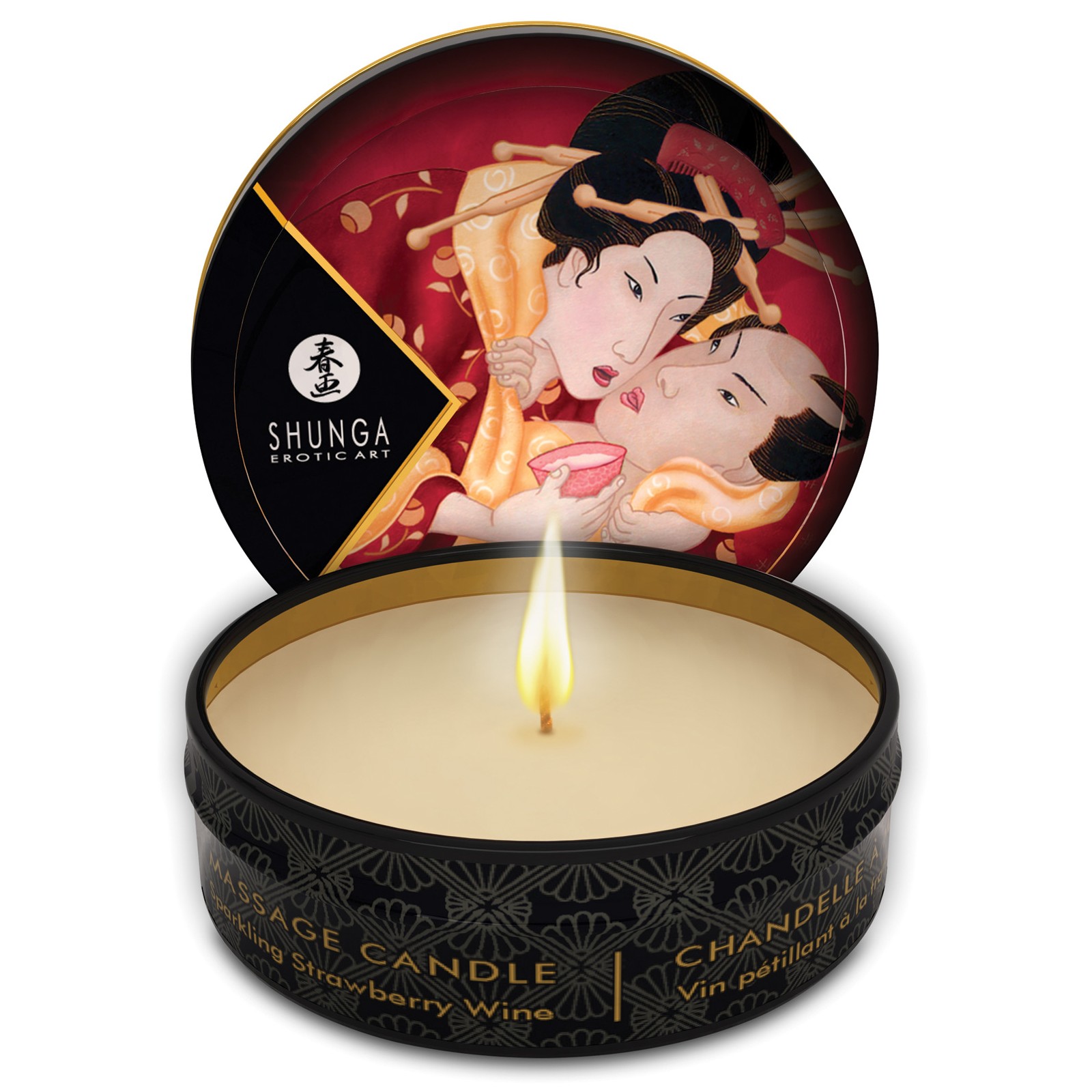 Shunga Romance Mini Candlelight Massage Candle - Sparkling Strawberry Wine