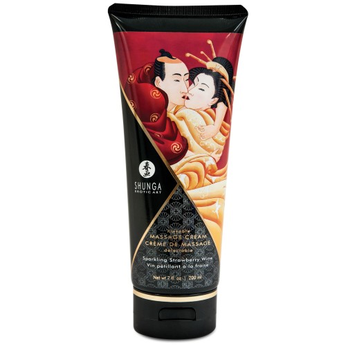 Shunga Kissable Massage Cream Sparkling Strawberry Wine 7 oz