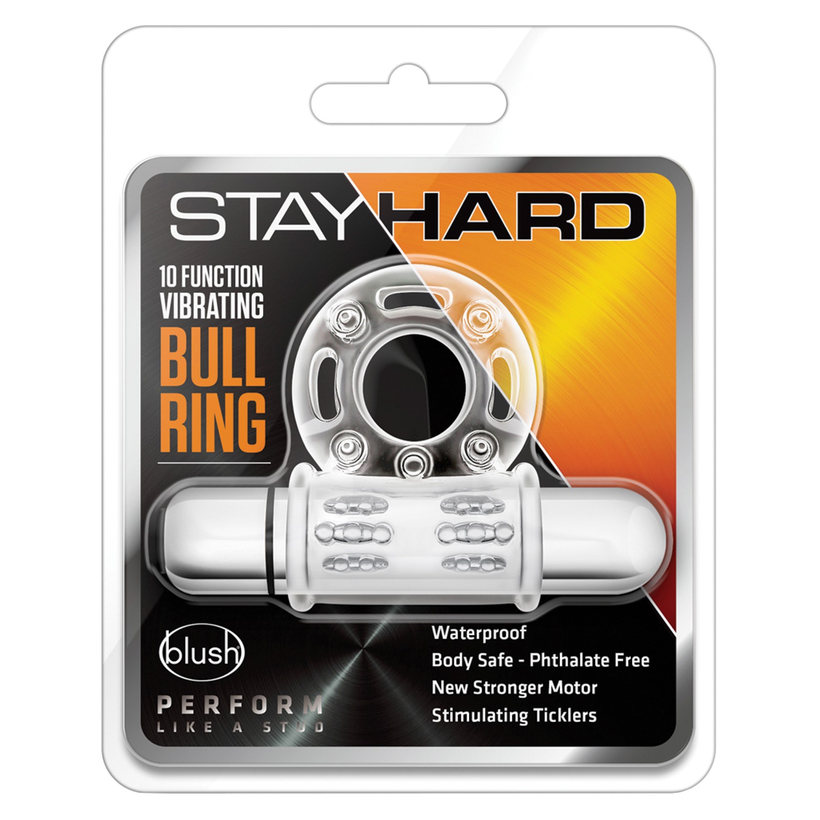 Blush Stay Hard Vibrating Cock Ring - Clear