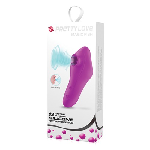 Pretty Love Magic Fish 12 Function Clitoral Suction Stimulator - Fuchsia