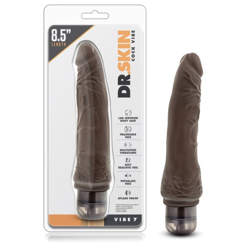 Blush Dr. Skin Vibe 7 Dildo Vibrador Chocolate