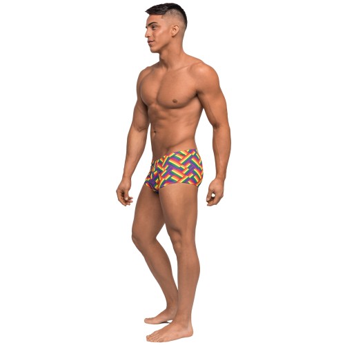 Pride Fest Contoured Pouch Mini Shorts Rainbow MD