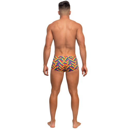 Pride Fest Contoured Pouch Mini Shorts Rainbow MD