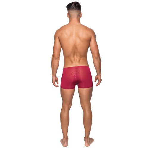 Seamless Red Short with Sheer Pouch