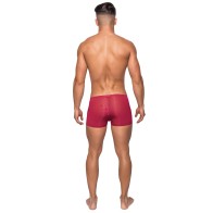 Seamless Red Short with Sheer Pouch