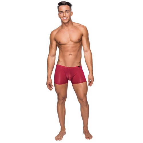 Seamless Sleek Short with Sheer Pouch Red MD