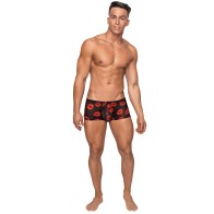 Mini Short de Malla Estirable Kiss Me Negro Rojo LG