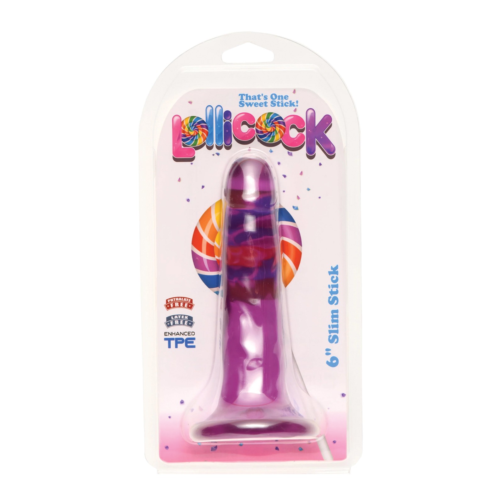 Curve Toys Lollicock 6 inch Slim Stick - Grape Ice