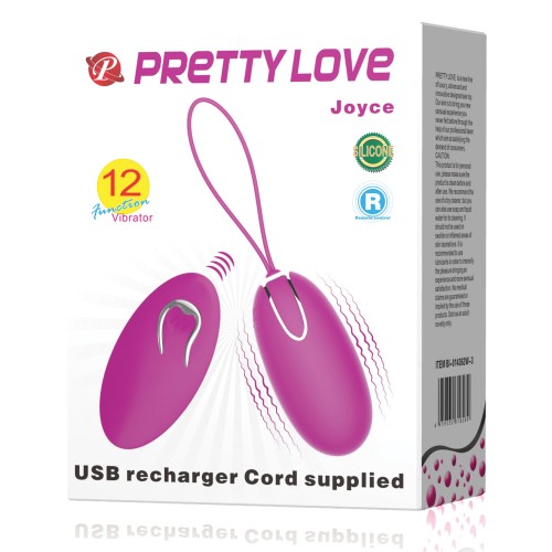 Pretty Love Joyce Vibrating Egg with Remote Control - Fuchsia