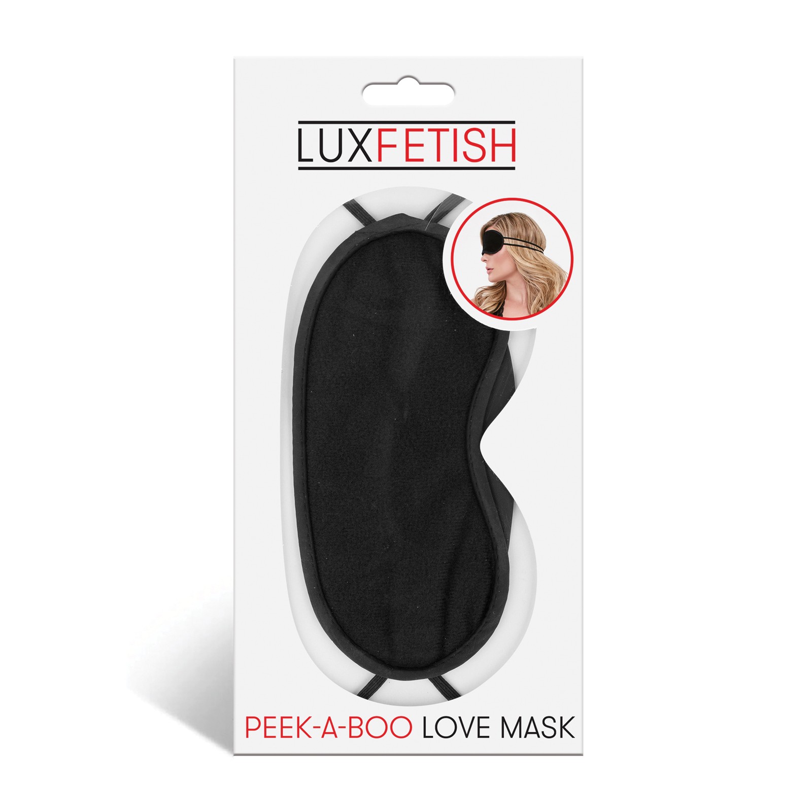 Lux Fetish Peek-a-Boo Love Mask Black