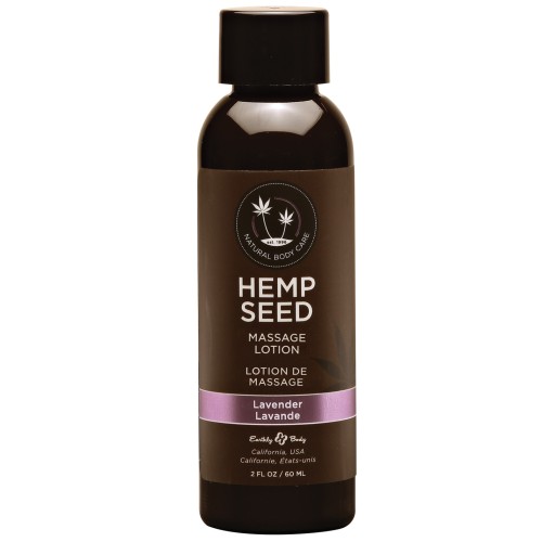 Earthly Body Hemp Seed Massage Lotion Lavender 2 oz