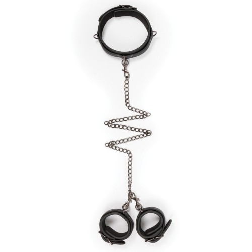 Easy Toys Faux Leather Collar and Handcuffs Bondage Set