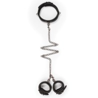 Easy Toys Faux Leather Collar and Handcuffs Bondage Set