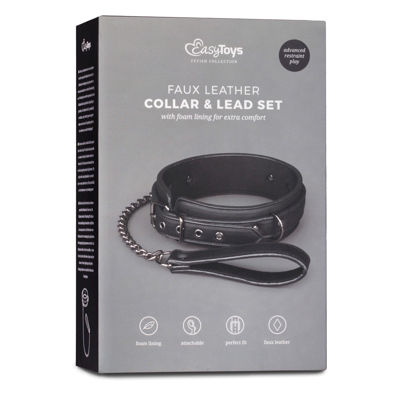 Easy Toys Fetish Collar with Leash Black