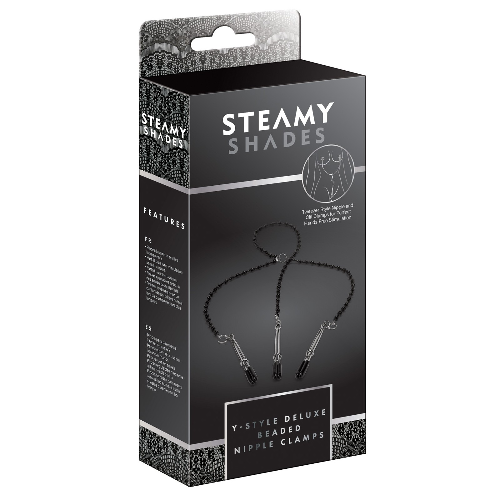 Pinzas de Pezón Deluxe con Perlas Steamy Shades