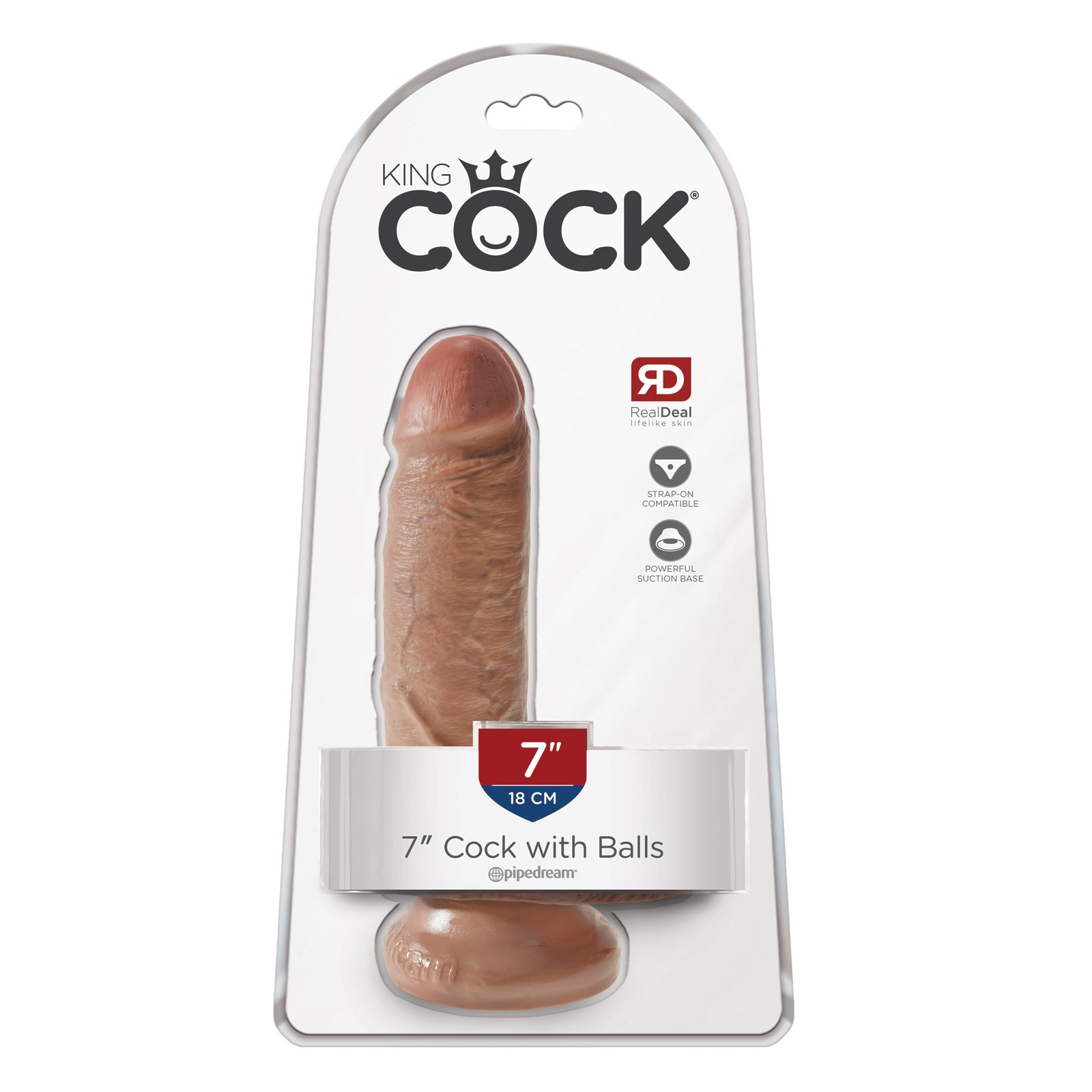 King Cock 7 Inch Dildo with Balls Tan