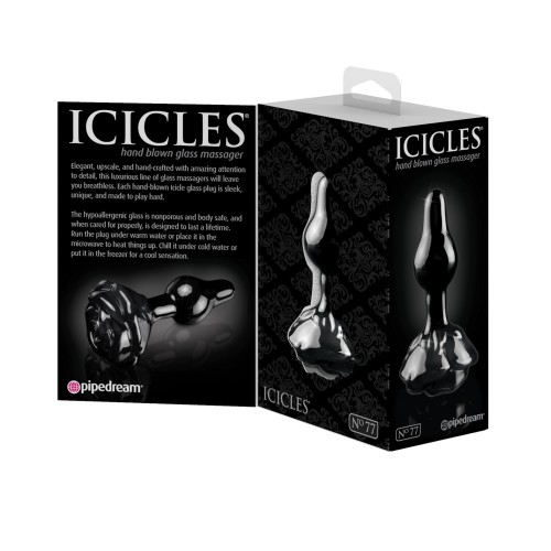 Icicles No. 77 Hand Blown Glass Rose Butt Plug - Luxury Play