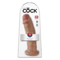 Dildo Realista King Cock de 10" para Fantasías Salvajes - Bronceado