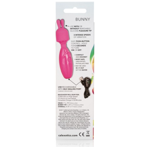 Tiny Teasers Bunny Mini Wand Massager Pink