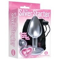 The 9's Bejeweled Heart Stainless Steel Plug - Pink