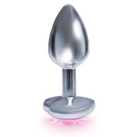 The 9's Bejeweled Heart Stainless Steel Plug - Pink