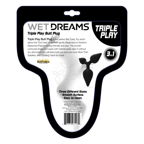 Plug Anal Wet Dreams Triple Play - Versátil y Cómodo