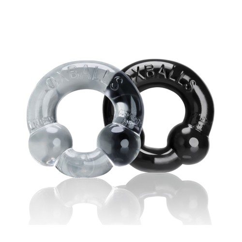 Oxballs Ultraballs Anillos para el Pene Negro/Transparente Paquete de 2