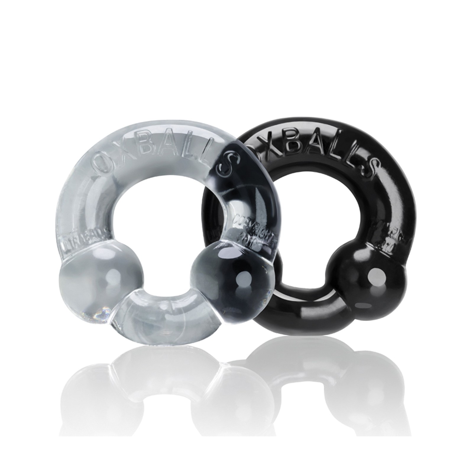 Oxballs Ultraballs Cock Rings Black/Clear Pack of 2