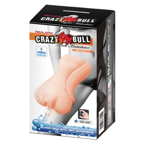 Crazy Bull No Lube Realistic Vagina Masturbator Sleeve - Ivory