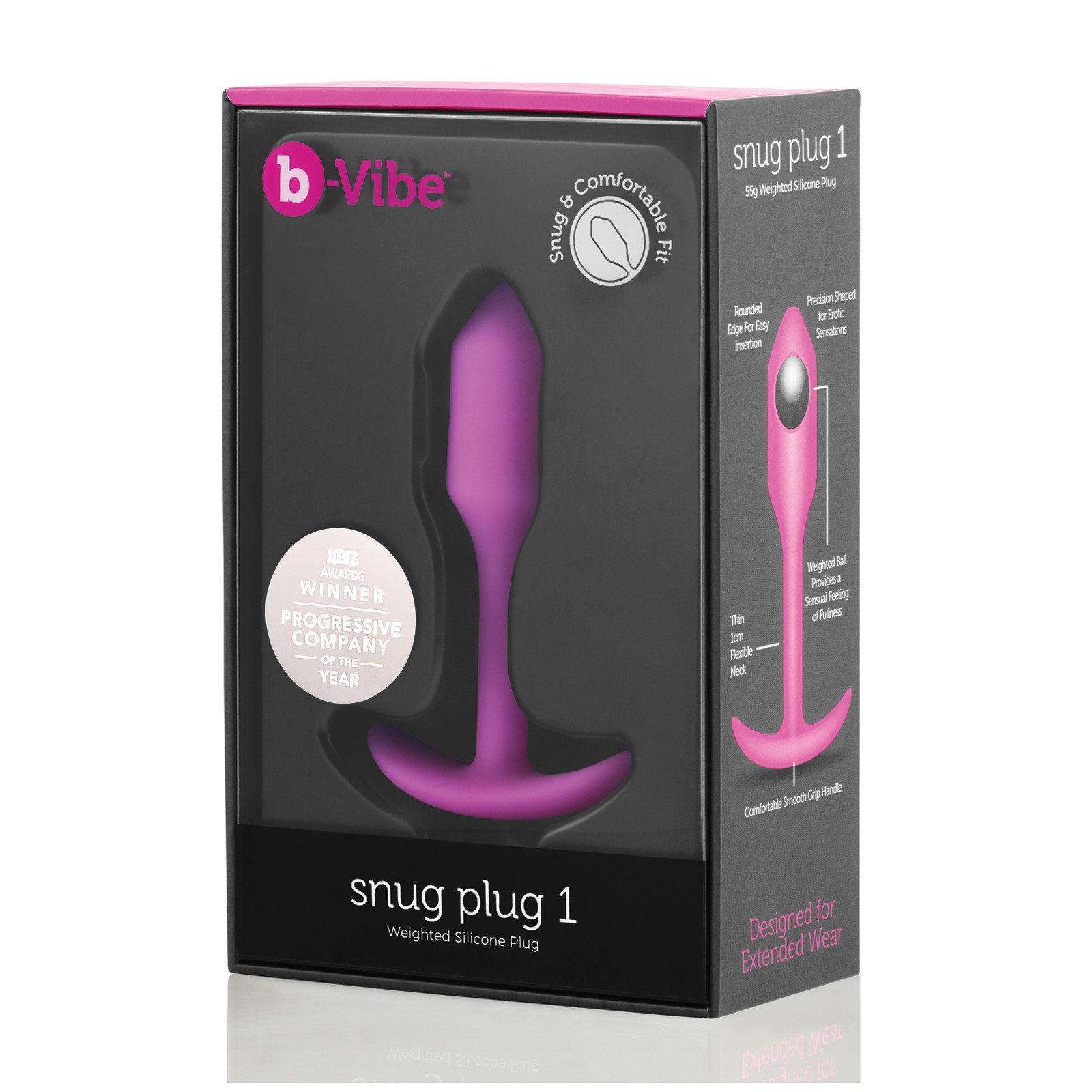 b-Vibe Snug Plug 1 con Peso Fucsia