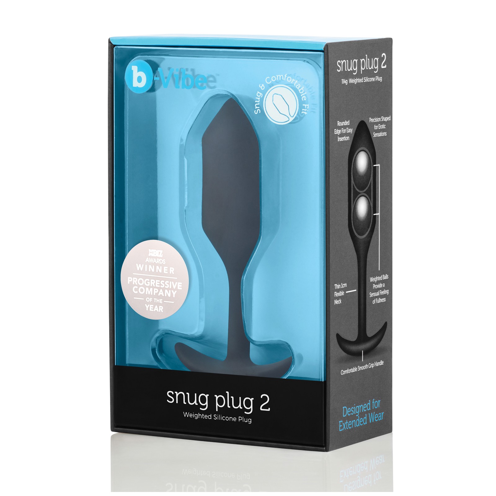 b-Vibe Plug Anales Ponderado Snug 2 - 114 g Negro