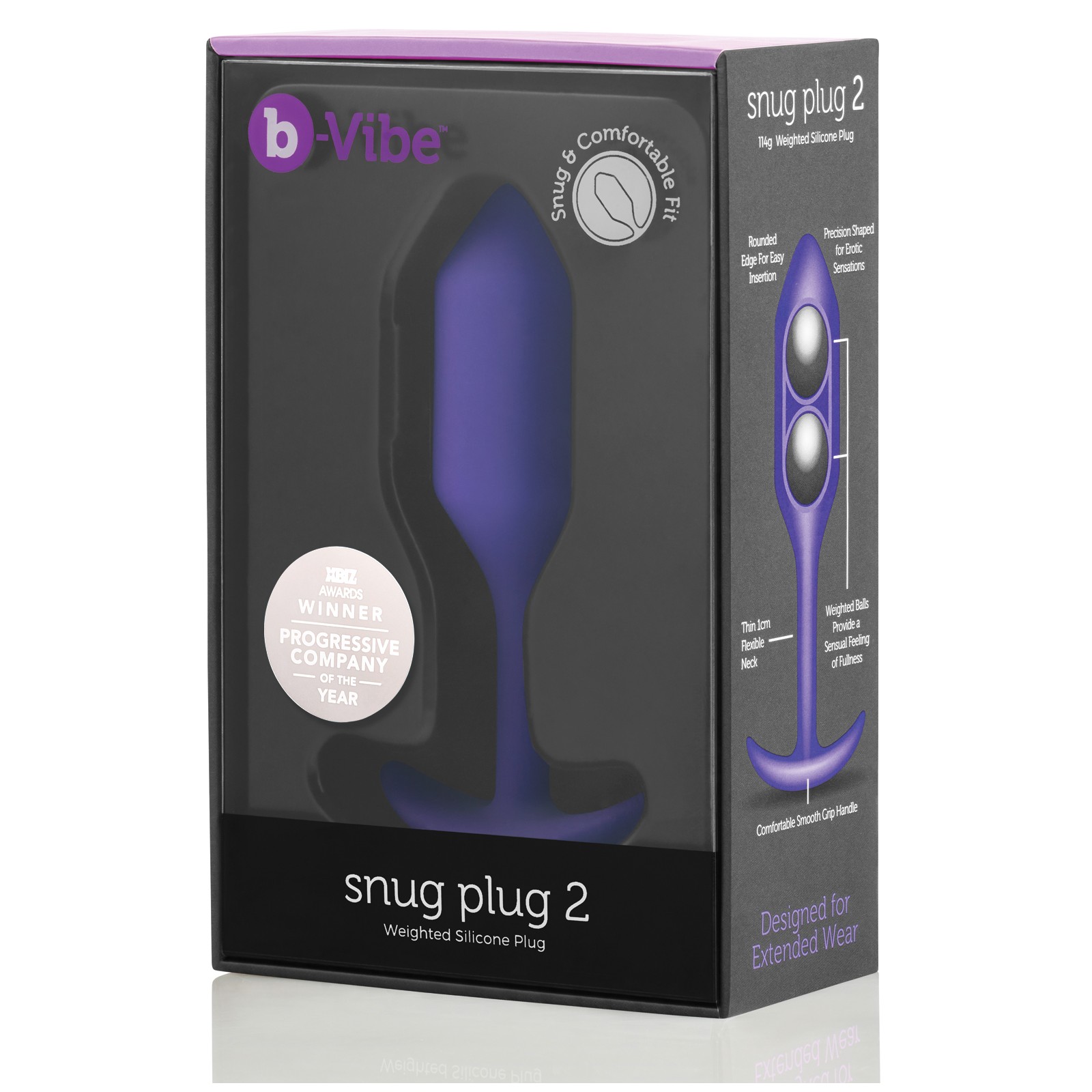 b-Vibe Plug Ponderado Snug 2 Púrpura