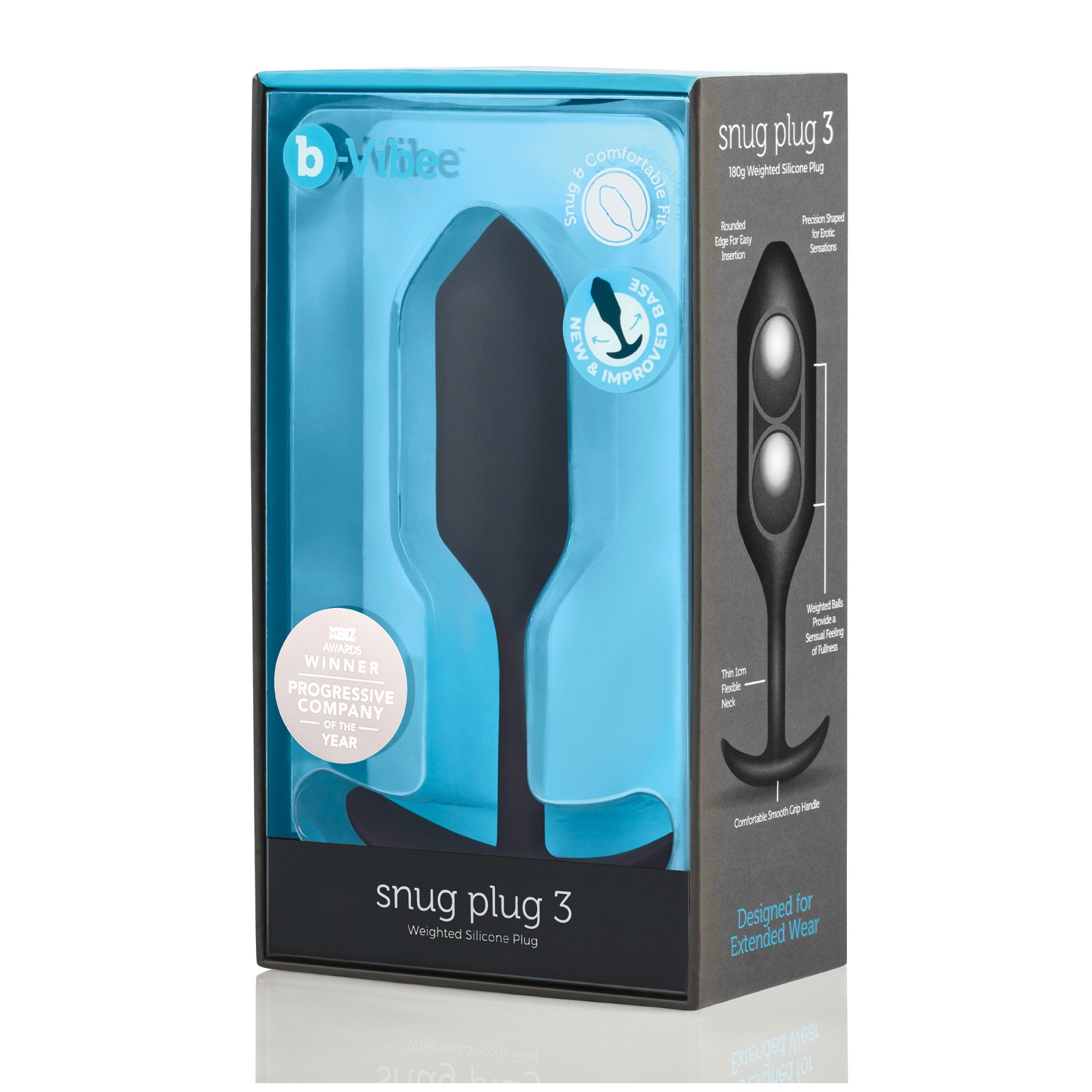 B-Vibe Snug Plug 3 - 180 g Negro