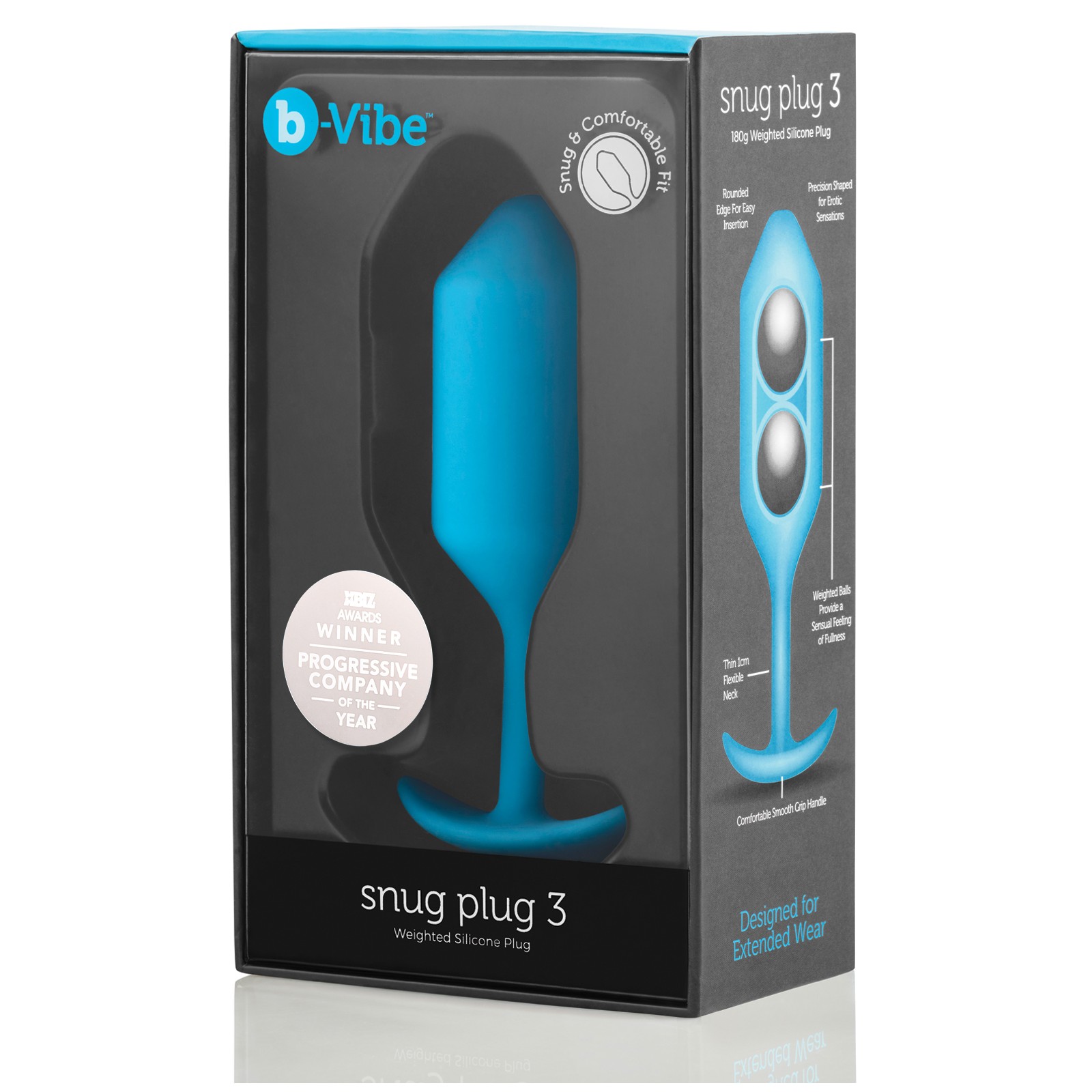 b-Vibe Snug Plug 3 con peso - 180 g Teal